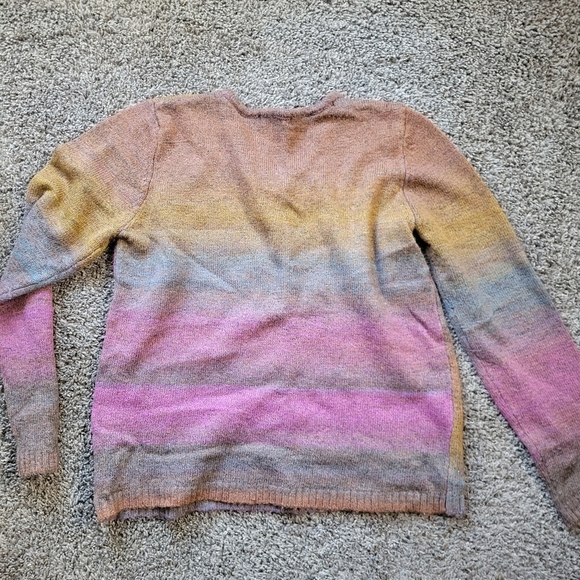 Notations Multicolor Striped Brown Sweater Woman's Petite Medium - Picture 4 of 4